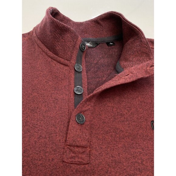 Travis Mathew 4 Button Red Long Sleeve Micro Fleece Pullover Sweater Men’s Large - Picture 8 of 16